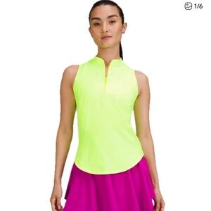 Lululemon Neon Yellow Active Tennis Sleeveless Top